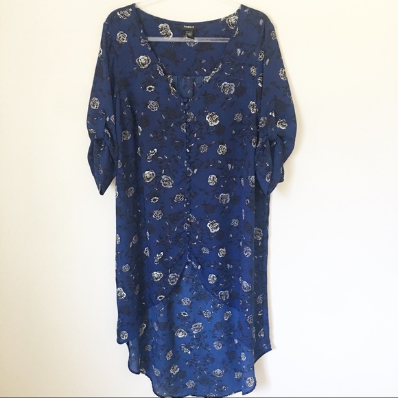 torrid Tops - Torrid - high low long sheer tunic top